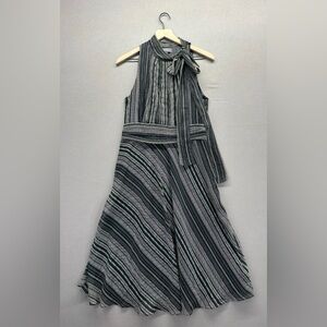 Liz Claiborne Womens Striped Halter Neck Sleeveless Dress (Size 8)